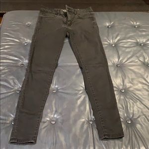 Low cut faded black jeans